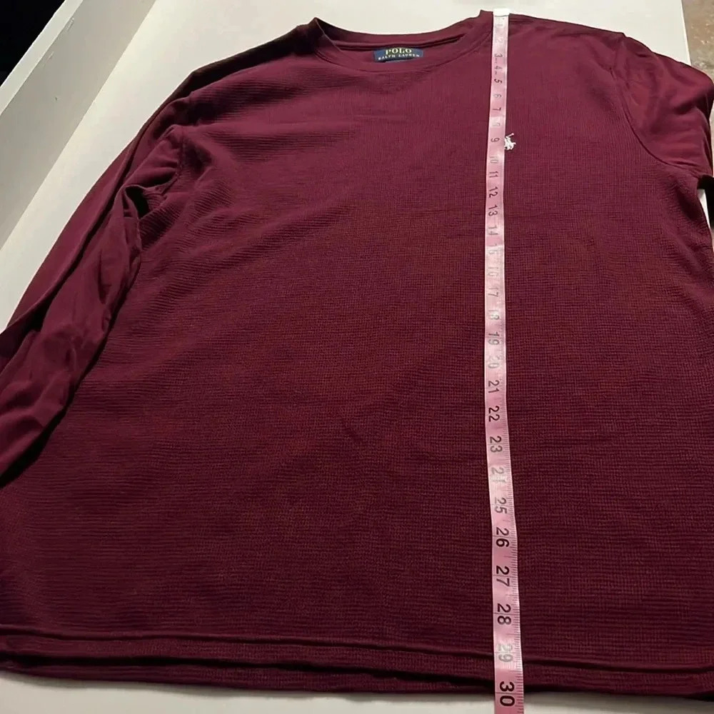 Polo Ralph Lauren XL long sleeve shirt cotton blend textured body smooth sleeve - Picture 4 of 7